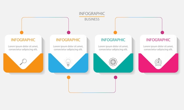 Modèle D'infographie De Présentation Avec 4 Options