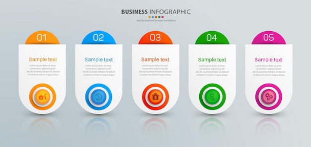 Modèle D'infographie De Présentation En 5 étapes