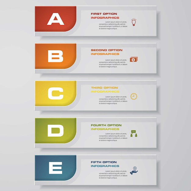 Modèle D'infographie Présentation 5 Options.