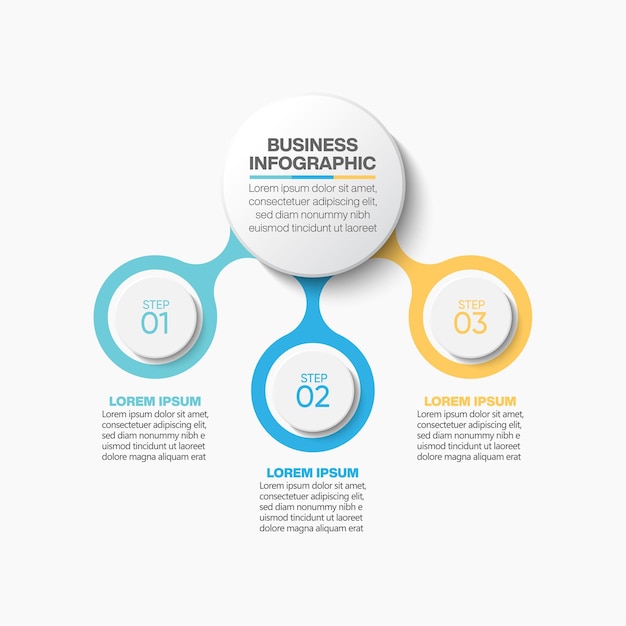 Modèle D'infographie De Présentation Business Circle Avec 3 Options