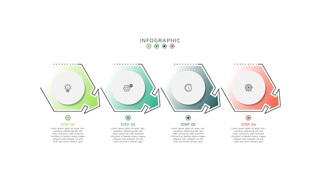 Vecteur modèle d'infographie de présentation de conception plate