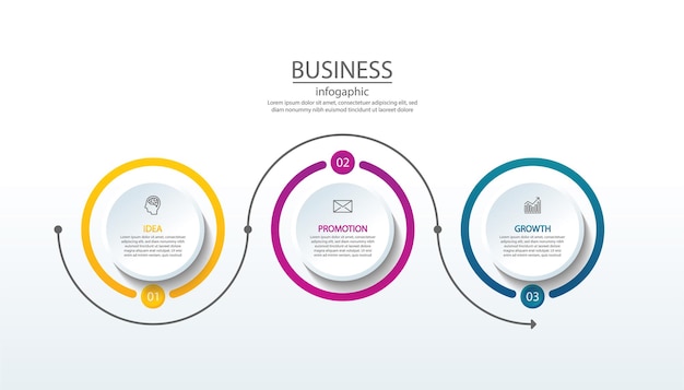 Modèle D'infographie De Présentation Entreprise Avec 3 étapes