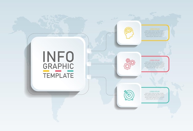 Modèle D'infographie De Présentation Entreprise Avec 3 étapes