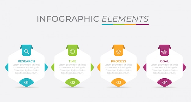 Modèle D'infographie De Présentation Entreprise Avec 4 Options.