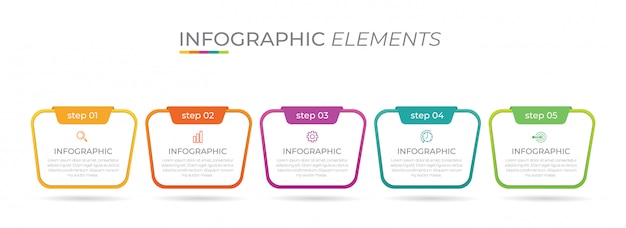 Modèle D'infographie De Présentation Entreprise Avec 5 Options.