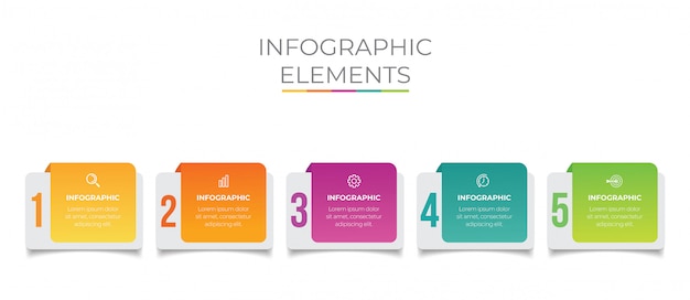 Modèle D'infographie De Présentation Entreprise Avec 5 Options.