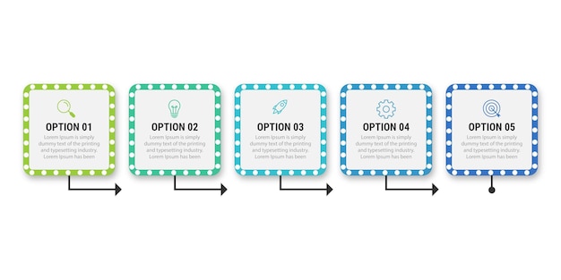 Modèle D'infographie De Présentation D'entreprise Avec 5 Options