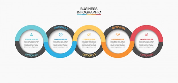 Modèle D'infographie De Présentation D'entreprise Avec 5 Options.