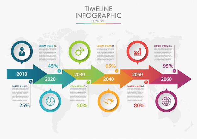 Modèle D'infographie De Présentation Entreprise Avec 6 Options.