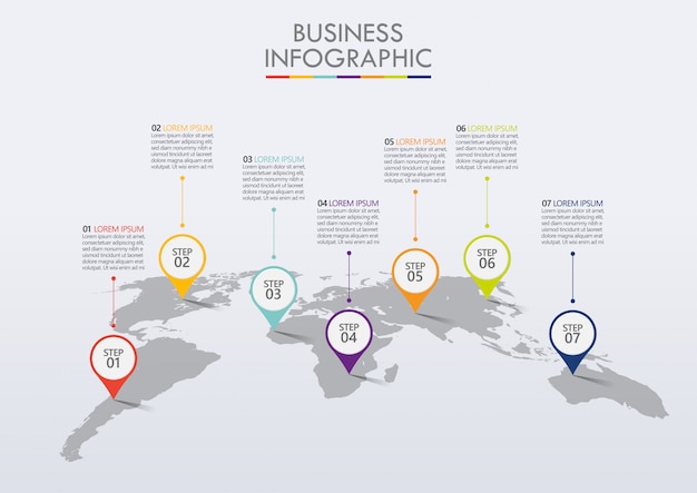 Modèle D'infographie De Présentation Entreprise Avec 7 Options.