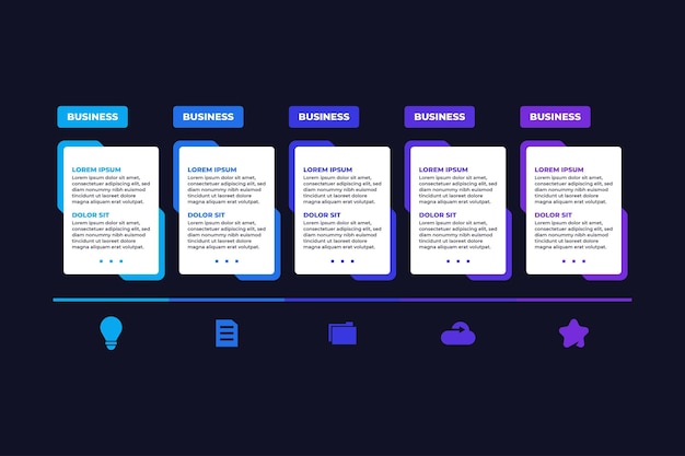 Modèle d'infographie de présentation d'entreprise plate