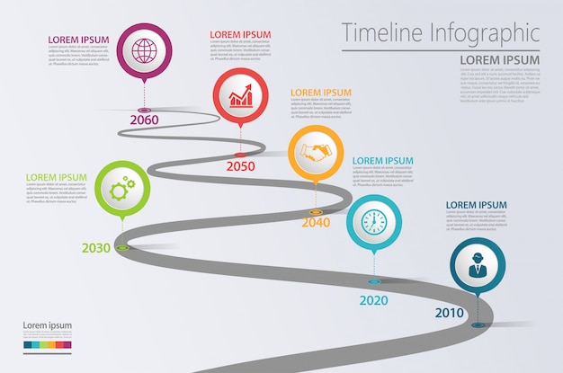 Vecteur modèle d'infographie de présentation entreprise route