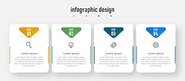 Modèle D'infographie De Processus En 4 étapes Vecteur Premium