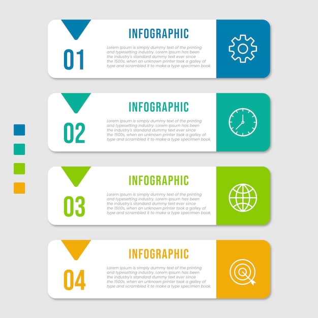 Modèle D'infographie De Processus Métier. Conception De Lignes Fines Avec Numéros 4 Options Ou étapes. Conception Graphique D'illustration Vectorielle