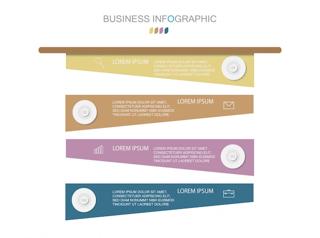 Modèle D'infographie Avec Quatre étapes Ou Options