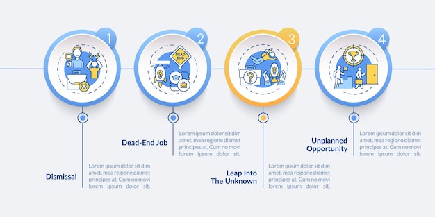 Modèle D'infographie Sur Les Raisons De La Transition Professionnelle. Causes Pour Laisser Des éléments De Conception De Présentation.