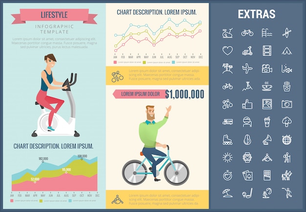 Modèle D'infographie De Style De Vie, Des éléments Et Des Icônes