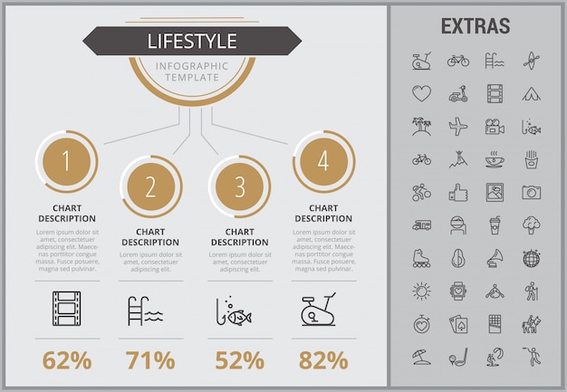 Modèle D'infographie De Style De Vie, Des éléments Et Des Icônes