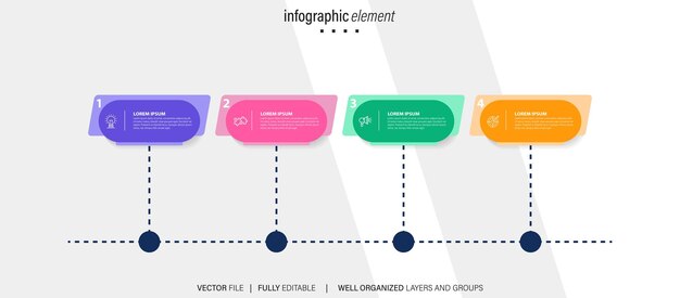 Modèle d'infographie de la table des contenus de la conception moderne vectorielle
