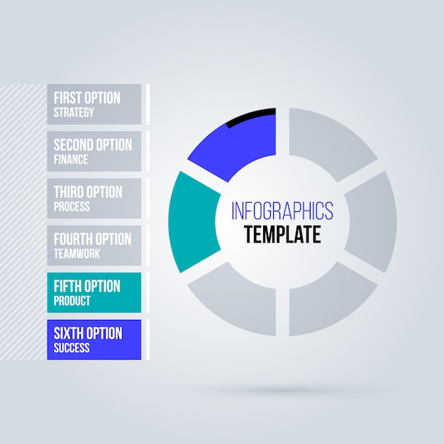 Modèle D'infographie De Tarte Avec Six Segments