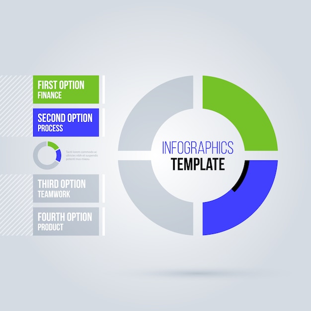 Vecteur modèle d'infographie de tarte