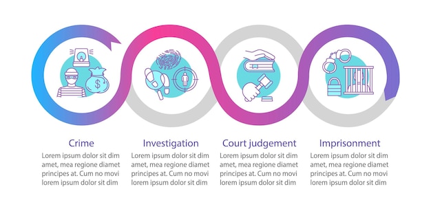 Modèle d'infographie vectorielle d'application de la loi