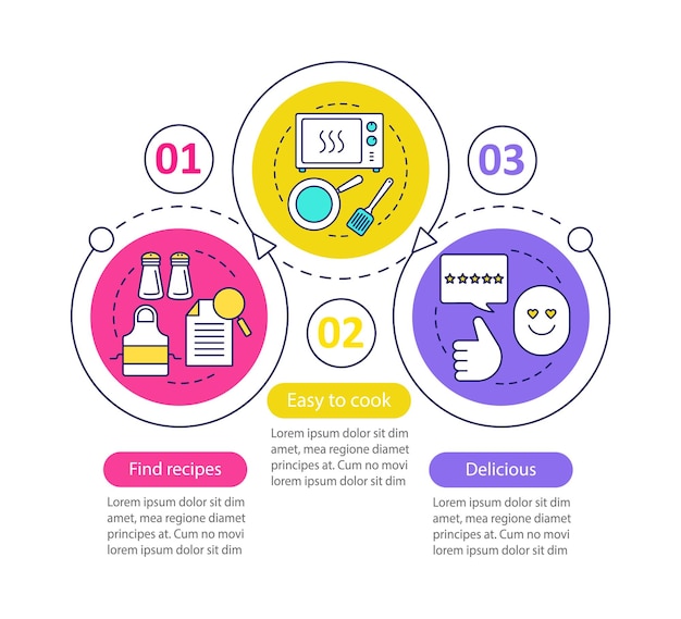 Modèle D'infographie Vectorielle De Cuisine Alimentaire