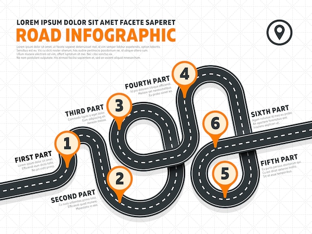 Vecteur modèle d'infographie vectorielle de route rue marketing entreprise