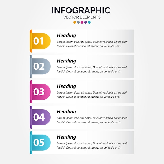 Modèle D'infographie Verticale D'entreprise De Présentation Avec 5 Options