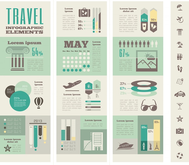 Modèle d'infographie de voyage.