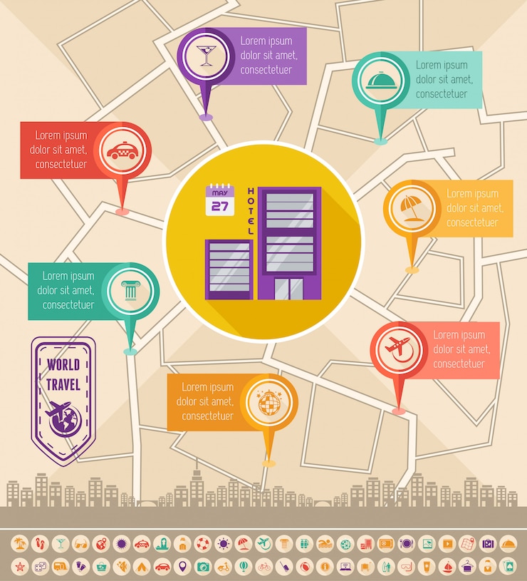 Vecteur modèle d&#39;infographie de voyage.