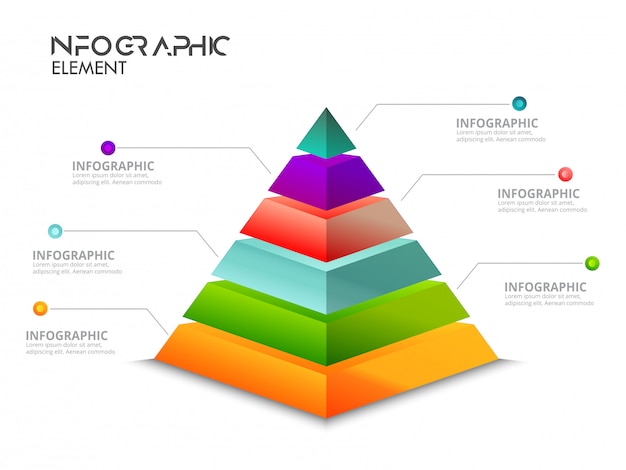 Vecteur modèle infographique coloré