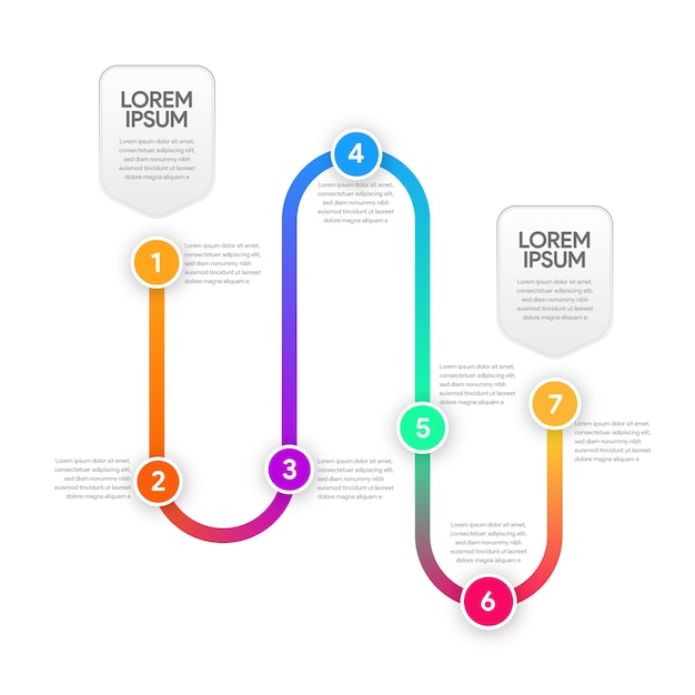 Vecteur modèle infographique continu