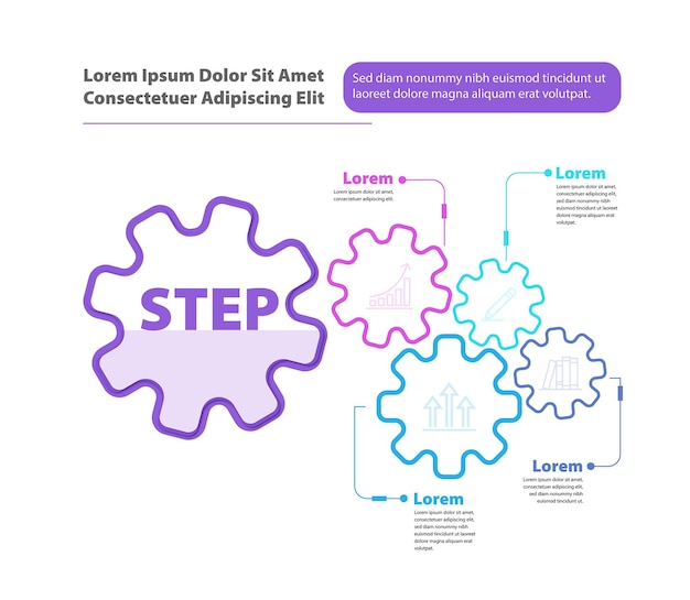 Vecteur modèle infographique d'étapes d'options modernes