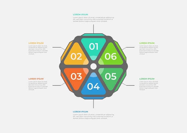 Modèle Infographique De Graphique Circulaire Moderne Avec 6 Options
