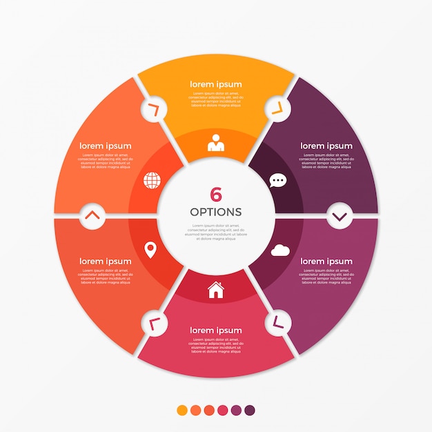 Modèle Infographique De Graphique Circulaire Avec Options.