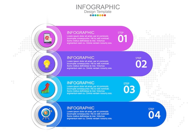 Modèle Infographique Avec Quatre Options Et Icônes.