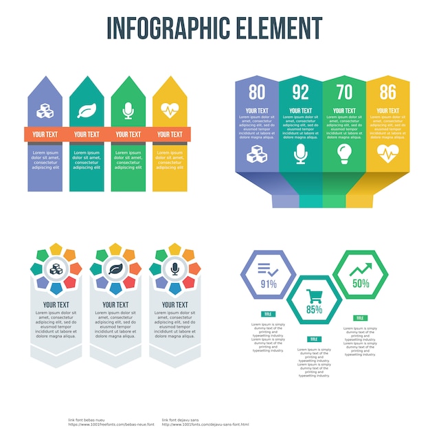 modèle infographique quatre
