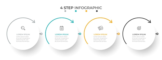 Modèle Infographique Simple Avec Des Cercles Et Des Flèches