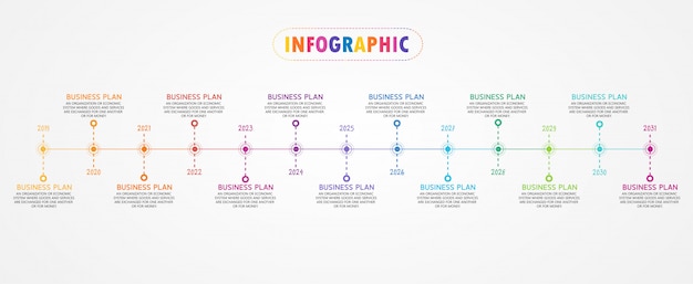 modèle infographique avec treize étapes