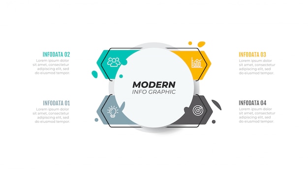 Modèle Infographique De Vecteur. Concept D'entreprise Avec étape, Option, Flèche.