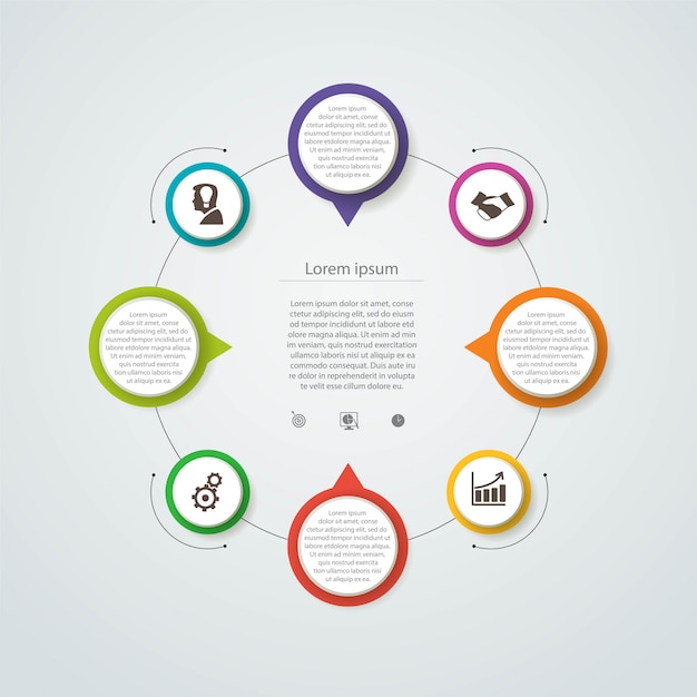 Vecteur modèle infographique. visualisation des données avec étapes et options. disposition du flux de travail avec des icônes.