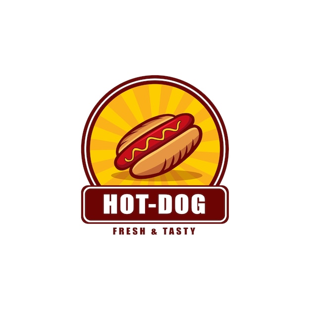 Modèle D'insigne De Logo De Hot-dog