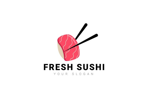 Modèle d'inspiration de conception de restaurant de cuisine japonaise logo sushi