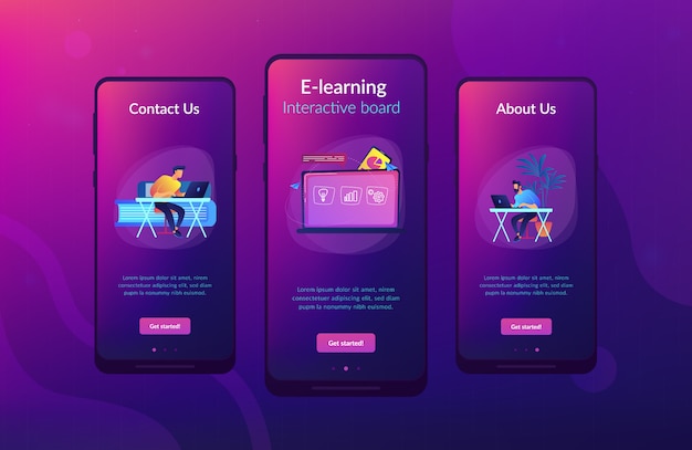 Modèle d'interface d'application d'apprentissage numérique.