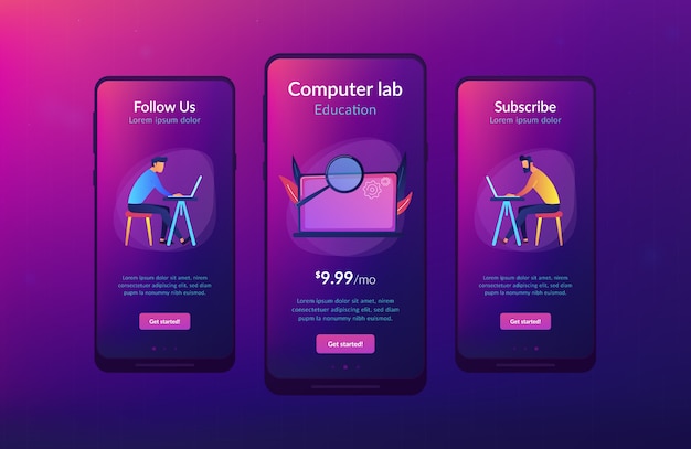 Modèle d'interface d'application de laboratoire académique.