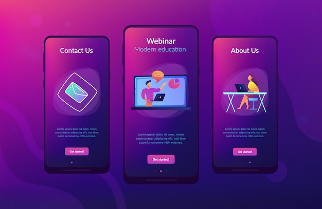 Modèle d'interface d'application de webinaire en ligne.