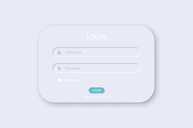 Modèle d'interface de boîte de fenêtre de connexion. Illustration vectorielle