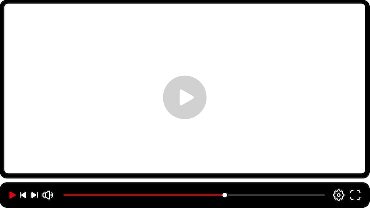 Vecteur modèle d'interface de lecteur vidéo mockup vide pour une conception d'interfacé utilisateur web de lecteur video