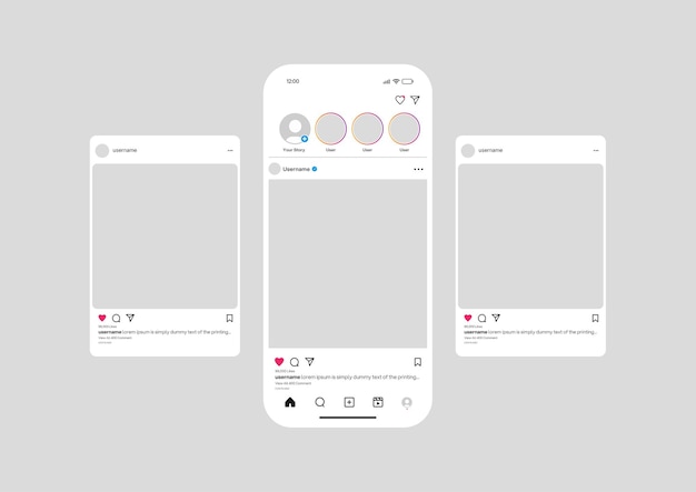 modèle d'interface de poste Instagram
